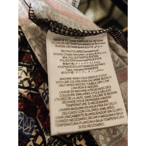 BCB Generation Dress Womens L Striped mock neck boho shift funky fun festival - Picture 9 of 11